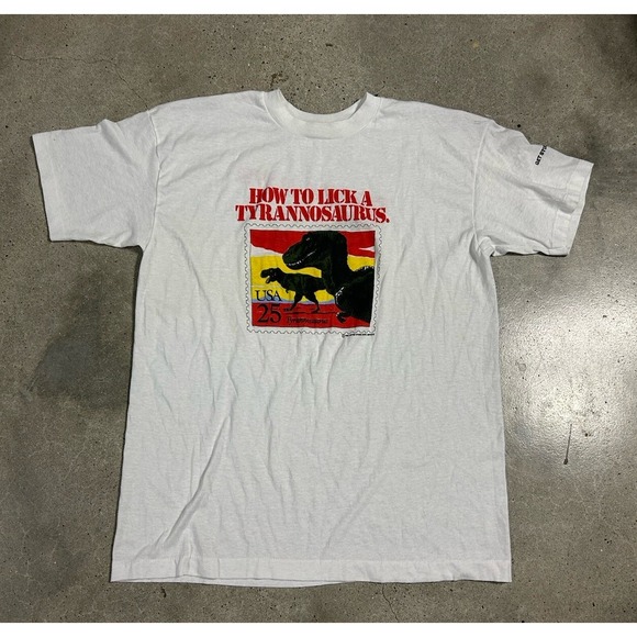 The Unbranded Brand Other - Vintage Single Stitch USPS Stamps Dinosaurs 1989 T Shirt Size XL USA Made